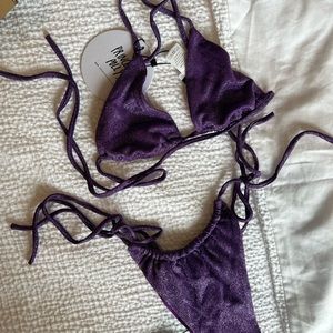 Princess Polly - Zinny bikini bottoms and top purple